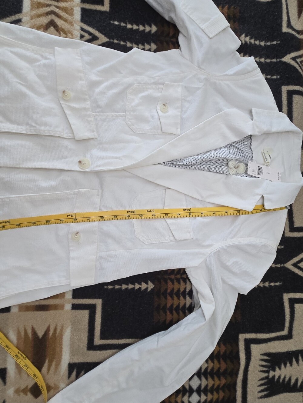 Anthropologie White Cotton Blazer Jacket - Picture 13 of 14
